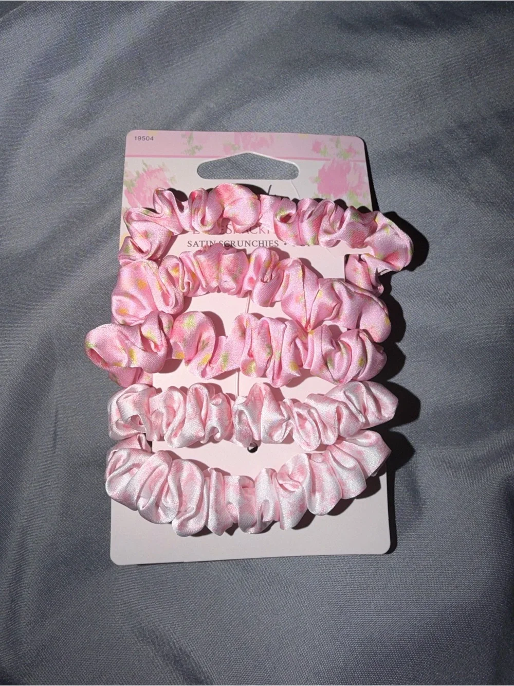 LoveShackFancy x Goody Pink Satin Floral Scrunchie Set